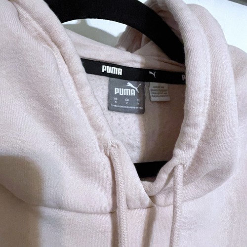 Puma Women’s light pink long sleeve hooded crop sweatshirt size small Hoodie - Picture 2 of 5