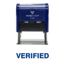 Verified Self Inking Rubber Stamp Blue Ink - Medium