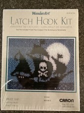 WONDERART Pirate Ship Latch Hook Kit  15" X 20" Wall Art Brand New Art # 4126