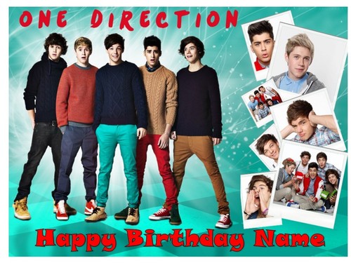 EDIBLE CAKE TOPPER ONE DIRECTION ICING IMAGE SUGAR SHEET BIRTHDAY PARTY CUPCAKES - Picture 4 of 5
