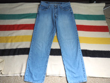 VTG Y2k 2000s Nautica N Loose Faded Baggy Blue Skate 36x33 Denim Jeans Pants Men