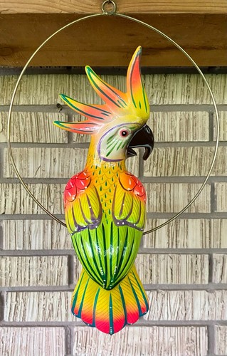 Talavera Parrot Bird Handmade & Painted Ceramic Mexican Pottery Hanging Decor #9 - Picture 6 of 7