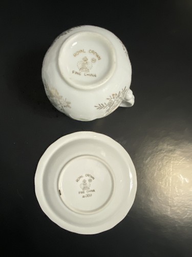 JUEGO DE MINI JARRA Y PLATO VINTAGE ROYAL CROWN FINA CHINA JAPÓN 4089 - Imagen 8 de 8