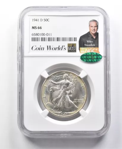 1941-D Walking Liberty Half Dollar Miles Standish MS66 NGC CAC *8543