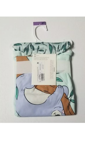 Girls Short Sleeve Shirt And Pants Pajama Set Cat & Jack Size 2T  Green Koala - Picture 3 of 5