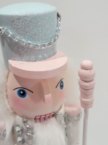 Christmas Pastel Pink Aqua Pastel Nutcracker Figurine tabletop Decor 9" - Picture 2 of 9