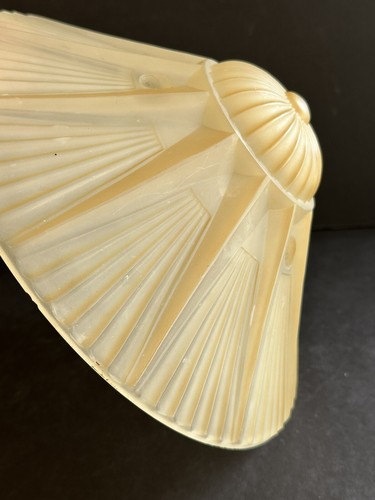 Vintage Art Deco Starburst Frosted Glass Ceiling Light Shade 3 Chain Holes beige - Picture 18 of 19