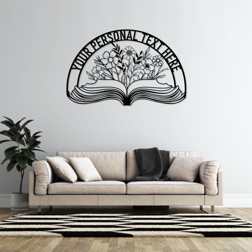 Personalized Floral Teacher Name Metal Sign. Custom Book Wall Decor Gift - Picture 5 of 6