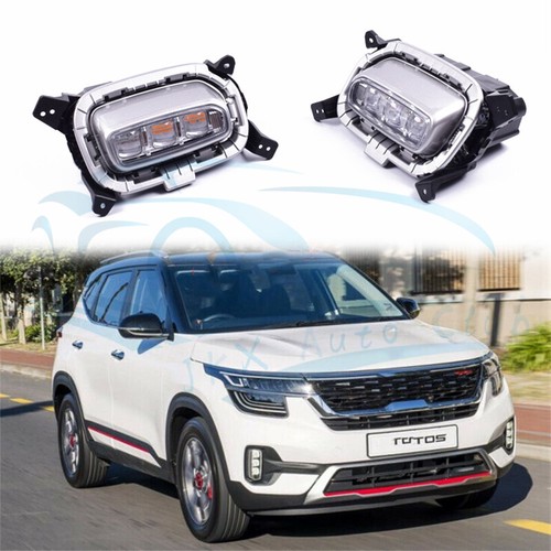 Faro antiniebla de parachoques delantero LED DRL luz de circulación diurna para Kia Seltos KX3 2020-2021 - Imagen 1 de 11