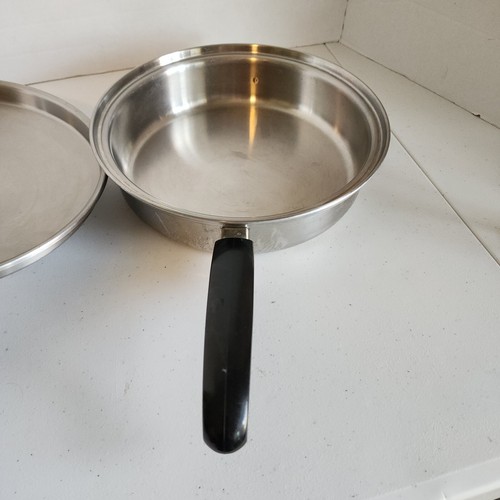 Vtg Seal O Matic Skillet 10" 3 qt Stainless Steel Thermium USA Saucepan W Lid - Picture 7 of 15