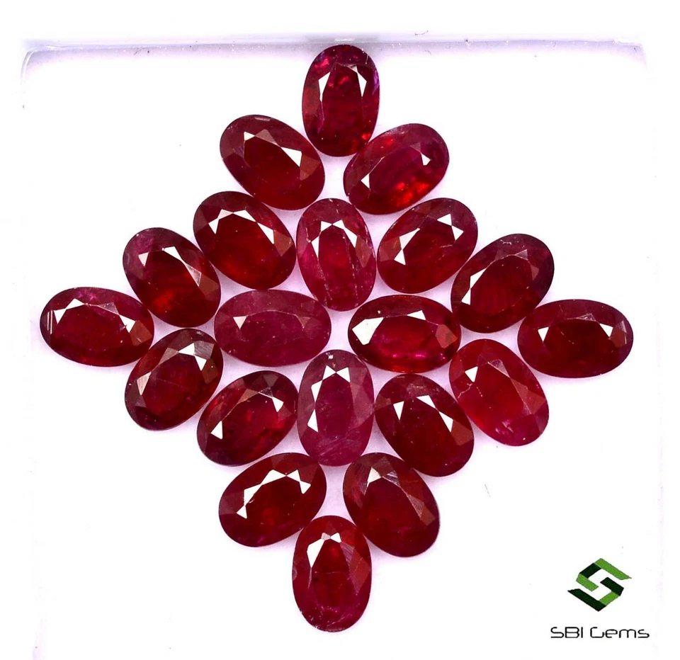 3.06 Cts Natural Ruby Oval Cut 6x4 mm Lot 05 Pcs Deep Red Shade Burma Loose Gems - Image 3 of 4