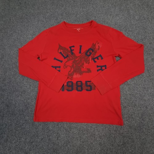 Tommy Hilfiger Shirt Kids MEDIUM red lightweight t-shirt long sleeve Size M - 第 1/9 張圖片