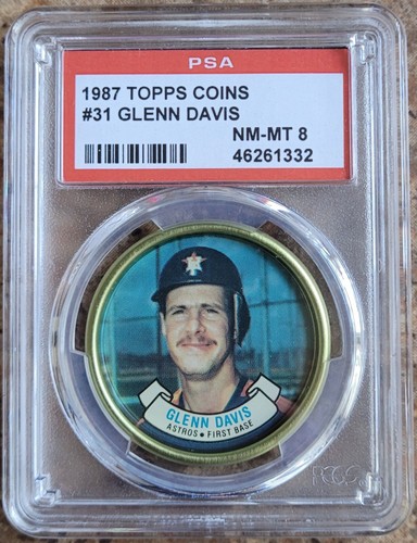 1987 Topps Coins #31 Glenn Davis - PSA 8