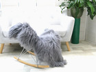 DYED GREY ICELANDIC SHEEPSKIN RUG SINGLE CHAIR SOFA HIDE SKIN LAMBSKIN BED 550G