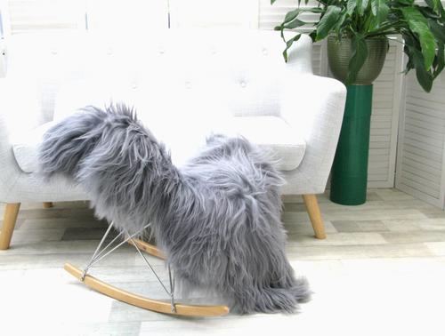 2 x DYED GREY ICELANDIC SHEEPSKIN RUG CHAIR SOFA HIDE SKIN LAMBSKIN, 2x550G - Picture 2 of 16