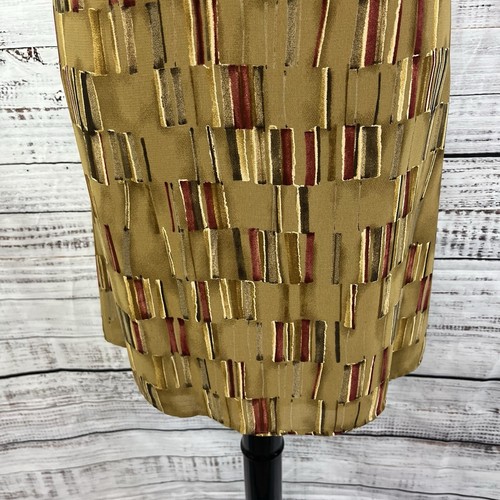 Liz Claiborne Skirt size 12 Brown Camel Red Silk A Line Above Knee Church Career - Picture 3 of 6