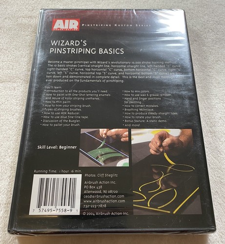 Wizard's Pinstriping Basics DVD 2004 Air Brush Action Beginner Level New Sealed - Picture 2 of 2