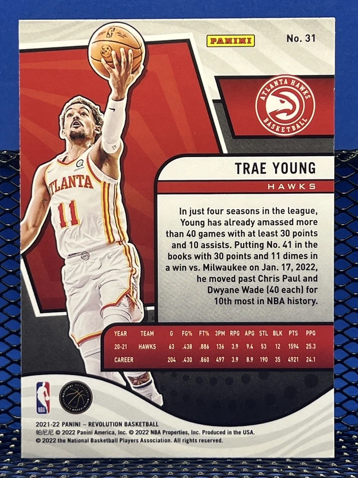 2021-22 Panini Revolution TRAE YOUNG Atlanta Hawks Base 31 - Image 2 of 2