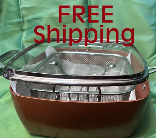 Copper Square Pan 9-1/2" x 3-1/2" w/Steamer, Basket & Lid ( Pre-Owned ) No Brand - Picture 14 of 24