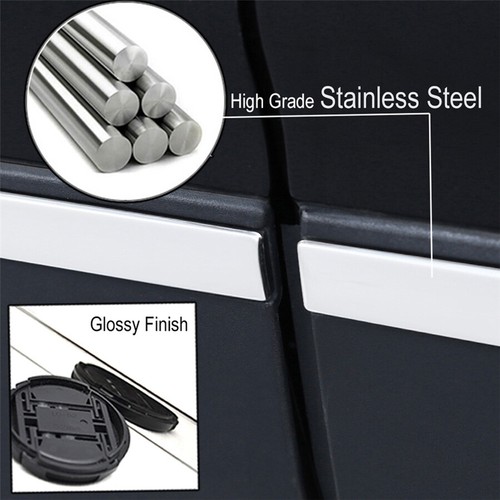 Chrome Sedan Side Skirt Door Side Line Sill Garnish Body Molding Trim Cover 4Pcs - Picture 3 of 6