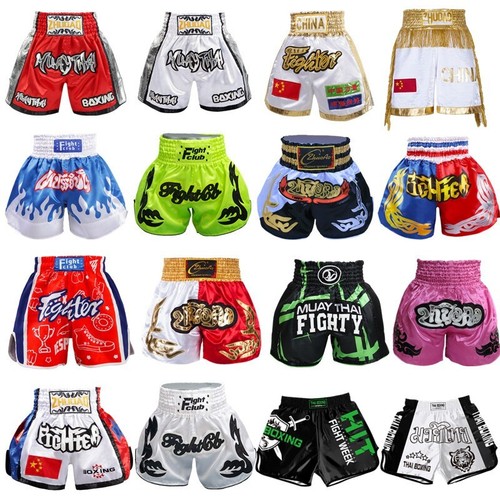 Muay Thai Fight Shorts Breathable Kick Boxing Pants Women Men Kids Mma Training - Picture 2 of 24