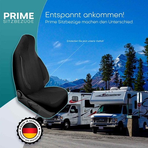 Fundas de asiento de autocaravana piloto adecuadas para Bürstner Boxlife Pro (negro) - Imagen 10 de 11