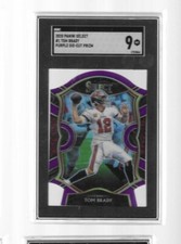 2020 Panini Select TOM BRADY Concourse Purple Die-Cut Prizm #1 SGC 9 MINT