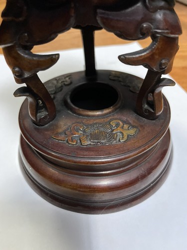 Japanische Meiji Periode Bronze Antik Räuchergefäß Foo Hund Dekoration um 1800 - Bild 3 von 12