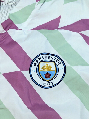 PUMA Manchester City FC Prematch Jacket Mens 2XL White Mauve Pop 769500-21 - Picture 4 of 16
