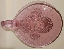 VINTAGE Chet Cole Lilac Seashell Motif Glass Cheese Board - 12”L x 9.5”W