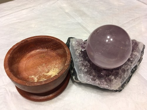 3 Stück Casa Amethyst Quarz Set Natur Kristall Kugel Geode Selten 3. Auge Heilung - Bild 5 von 12