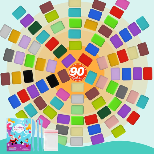 Air Dry Clay 90 Colors Modeling Kids Model Magic Diy Starter Kit with Sculpting - Picture 2 of 12