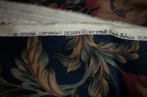 Stunning Vintage Mill Creek Fabric 6.5 yards 56" Blue Pink Floral - Picture 5 of 9