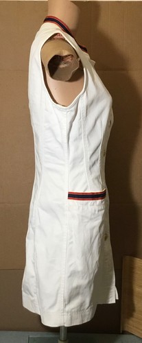 VESTIDO CORTO DONNA KARAN JEANS BLANCO NÁUTICO MARINO TALLA 6 BERGDORF GOODMAN PLAZA - Imagen 7 de 22