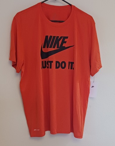 Neu mit Etikett Nike Dri Fit Just Do It Herren T-Shirt brillant orange schwarz kurzarm XL