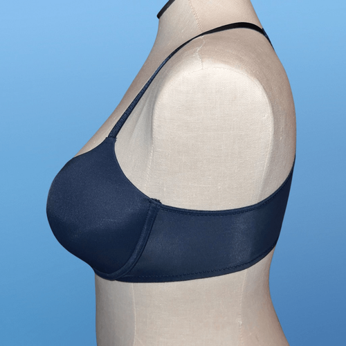 Blue Full Figure Ellen Tracy Racerback Front Close Bra Size 38C - Picture 2 of 4