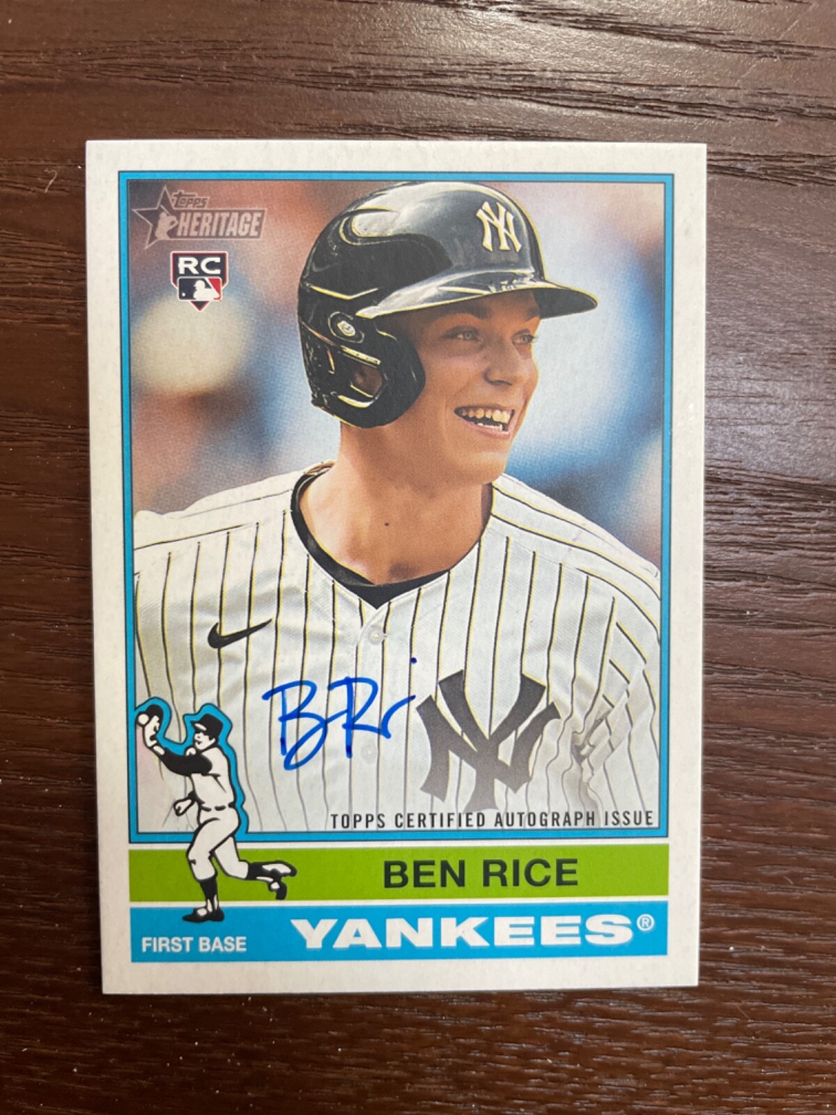 BEN RICE 2025 TOPPS HERITAGE REAL ONE RC SP ON-CARD AUTO #ROA-BRI Comes w base