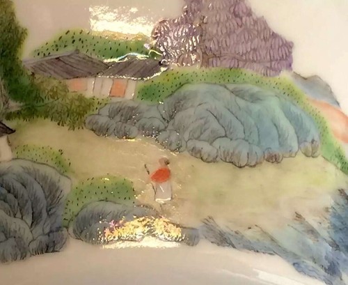 Qing Dy Imperial porcelain tea cup Gaiwan fine painted light green landscape 慎德堂 - Picture 8 of 9