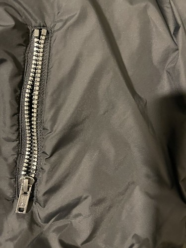 June Sheared dyed Rabbit Hooded Reversible Jacket Bomber Black Olive Fur S $450 - Picture 5 of 7