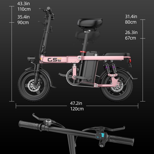 New Adult Ebike 48V17.5AH Foldable Electric Bicycle 25MPH 35Mile 400W Peak Motor - Picture 40 of 41