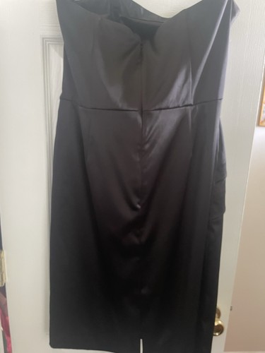 WHBM Cocktailkleid schwarz Satin trägerlos Gr. 12 neu mit Etikett - Bild 2 von 4