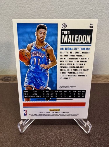 Boleto de playoffs Contenders Theo Maledon 2020-21 premium novato automático/99 #118 radiocontrol - Imagen 2 de 2