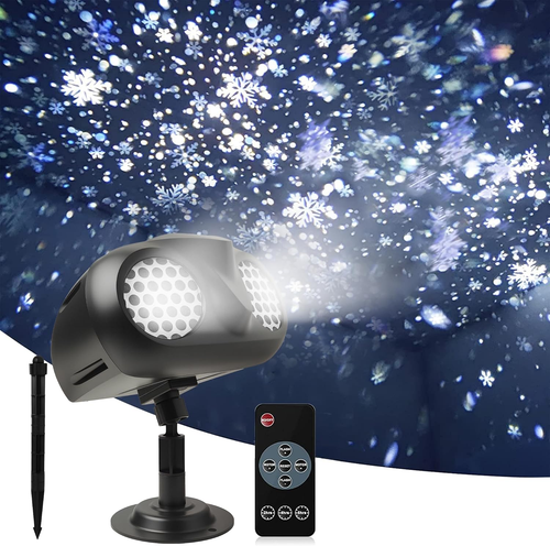 Christmas Snow Projector Lights, Dynamic Rotating Snowflake Projection Light Out - Bild 12 von 12