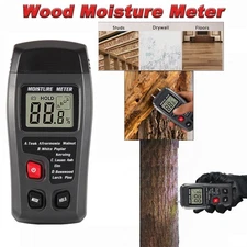 Digital LCD Wood Moisture Meter Detector Tester For Firewood Paper Cardboard