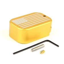 GOLD Flag Engraved Weighted  Magazine Base Pad for Glock 9mm .357 .40 .45GAP