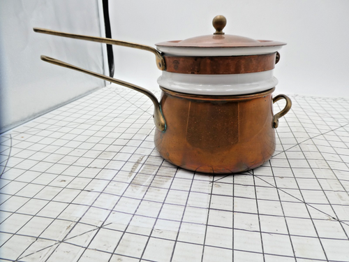 B & M Douro Copper Double Boiler With Lid and Ceramic Pot - cracked - Picture 4 of 12