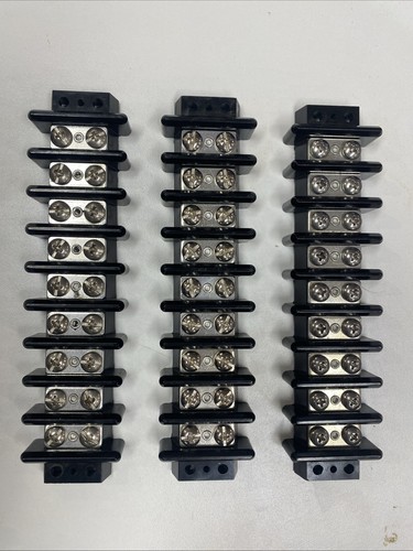 (3) KULKA 603  9 Position Terminal Block,Heavy Duty,Dual Row Strips….B74-8 - Picture 1 of 2
