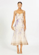 Zimmermann Dawning Corset Midi Dress Size 0 New 