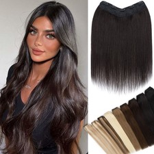 CLEARANCE One Piece 100% Real Remy Human Hair Extension Clip in V-shape Balayage