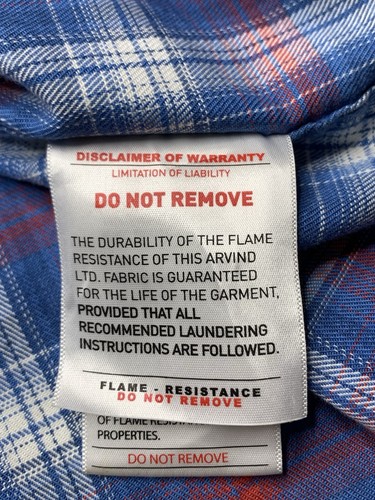 Ariat FR Flame Resistant XL Plaid CAT2 Pearl Snap Flannel Work Shirt P117 - Picture 11 of 16